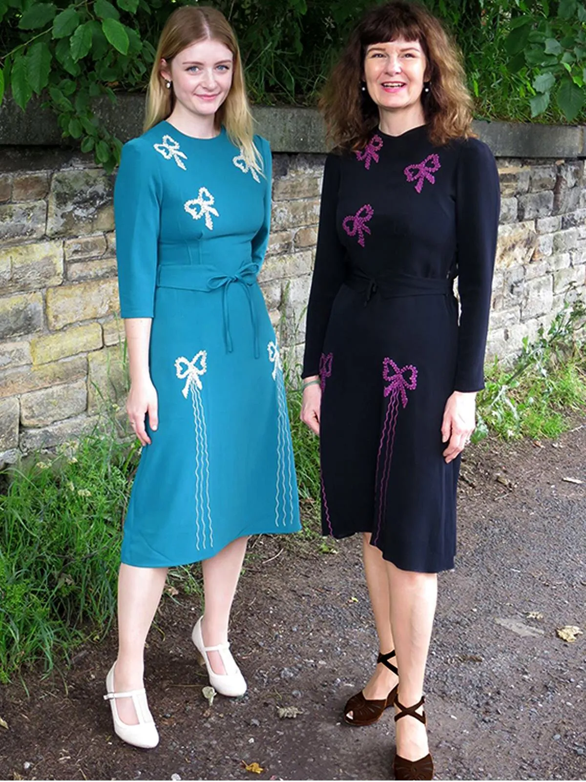 Vintage Green Beau Belle Embroidered Dress from the 1940s