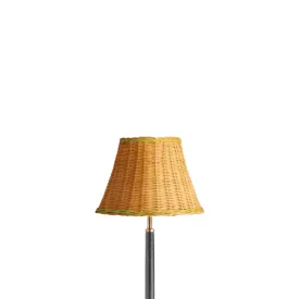 25cm empire shade in natural rattan with green stripe