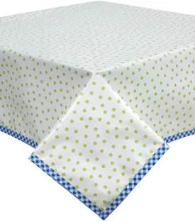 48 x 50 Dot Lime Oilcloth Tablecloths