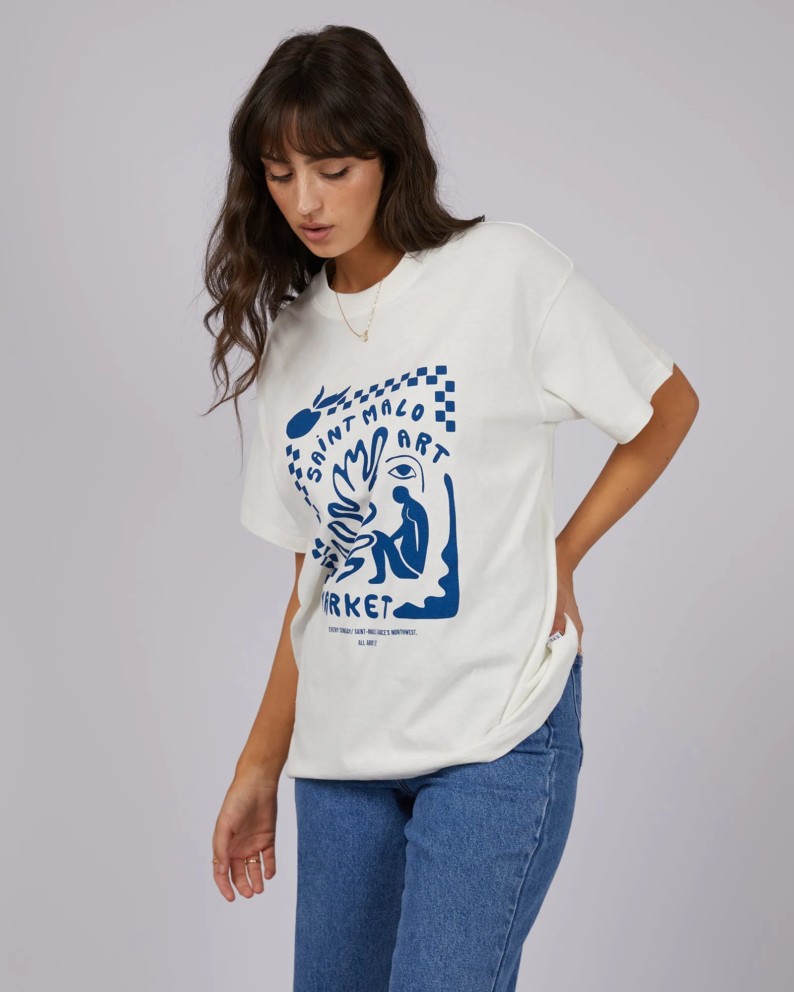 All About Eve Saint Malo Oversized Tee Vintage White