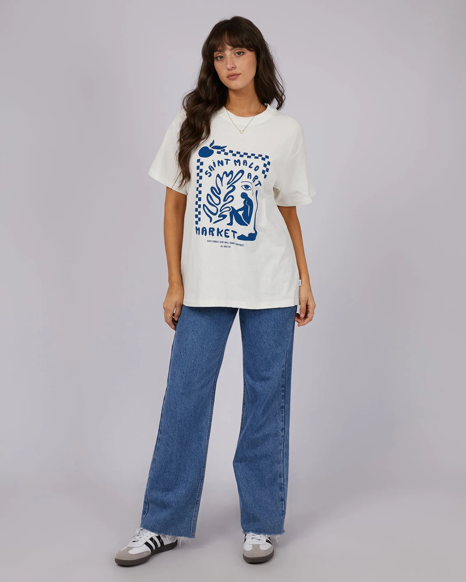 All About Eve Saint Malo Oversized Tee Vintage White