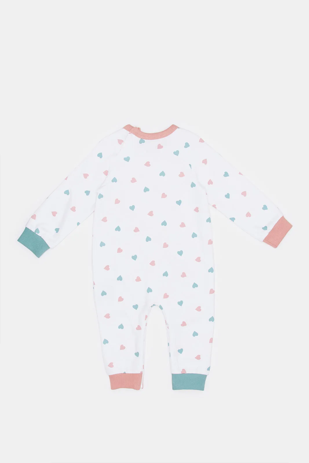 Babies Cream Printed Fleece Romper