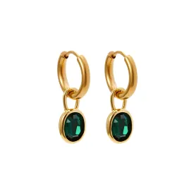 Bella Earrings - Emerald Green