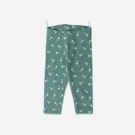 CA - Kids 'Green' Floral Printed Cotton Legging CA499