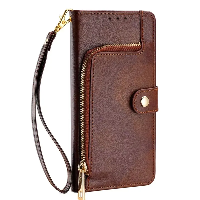 Chokore Leather Wallet Cover with Card Pocket (Brown) for iPhone