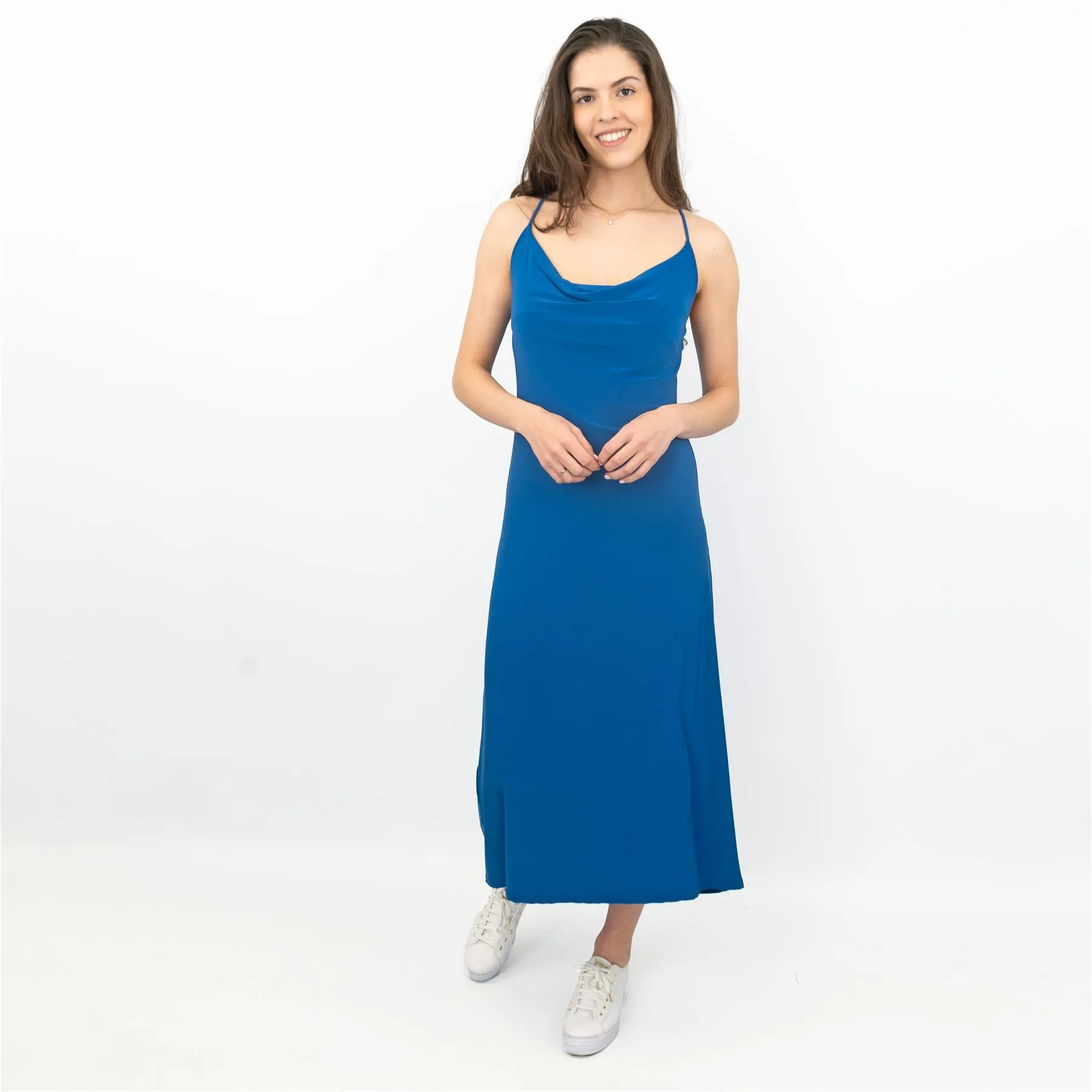 Coast Blue Cowl Neck Sleeveless Spaghetti Strap Midi Dresses