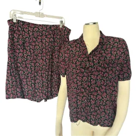 Cute 90's Vintage Rayon Floral Two Piece