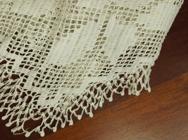 Floral Crocheted Filet Lace Window Panels