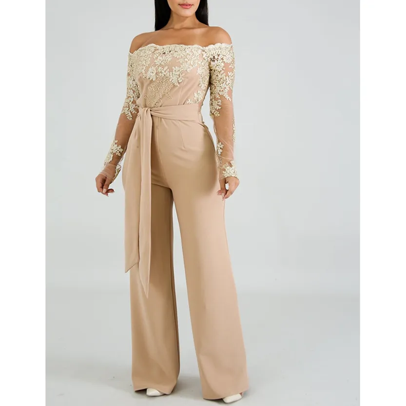 Funki Buys | Pants | Women's Elegant Lace Evening Jumpsuit