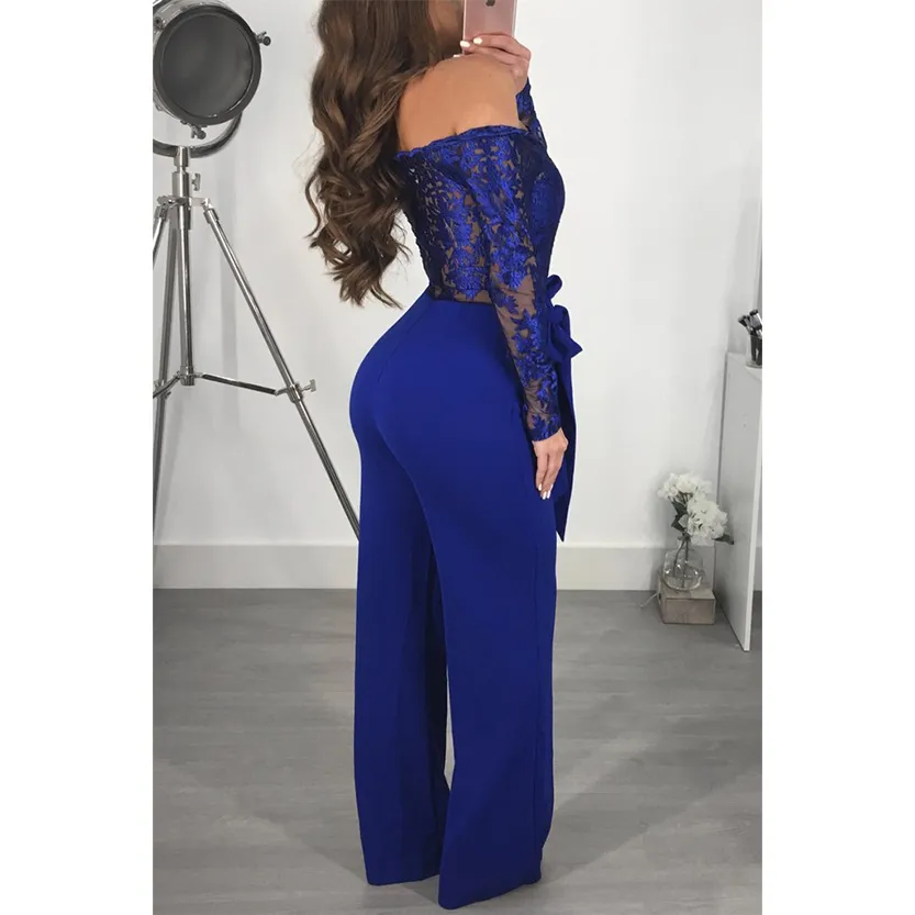 Funki Buys | Pants | Women's Elegant Lace Evening Jumpsuit