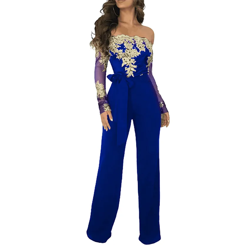 Funki Buys | Pants | Women's Elegant Lace Evening Jumpsuit