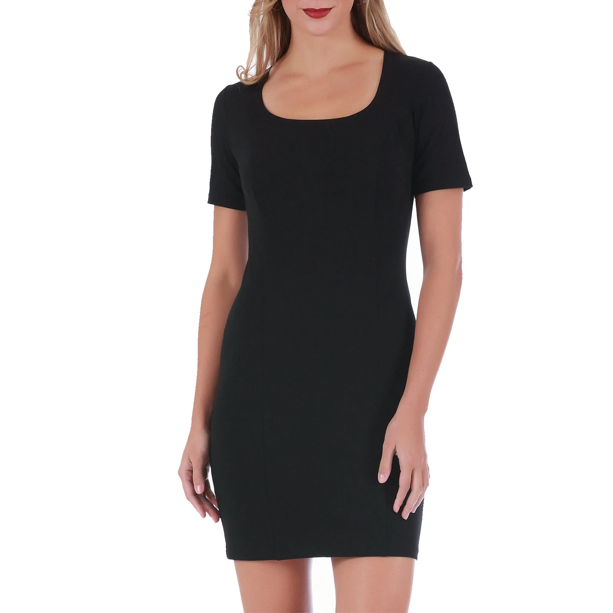 InstantFigure Short Dress with Square Neck and Short Sleeves 168027