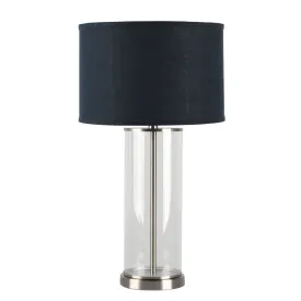 Left Bank Table Lamp - Nickel w Navy Shade