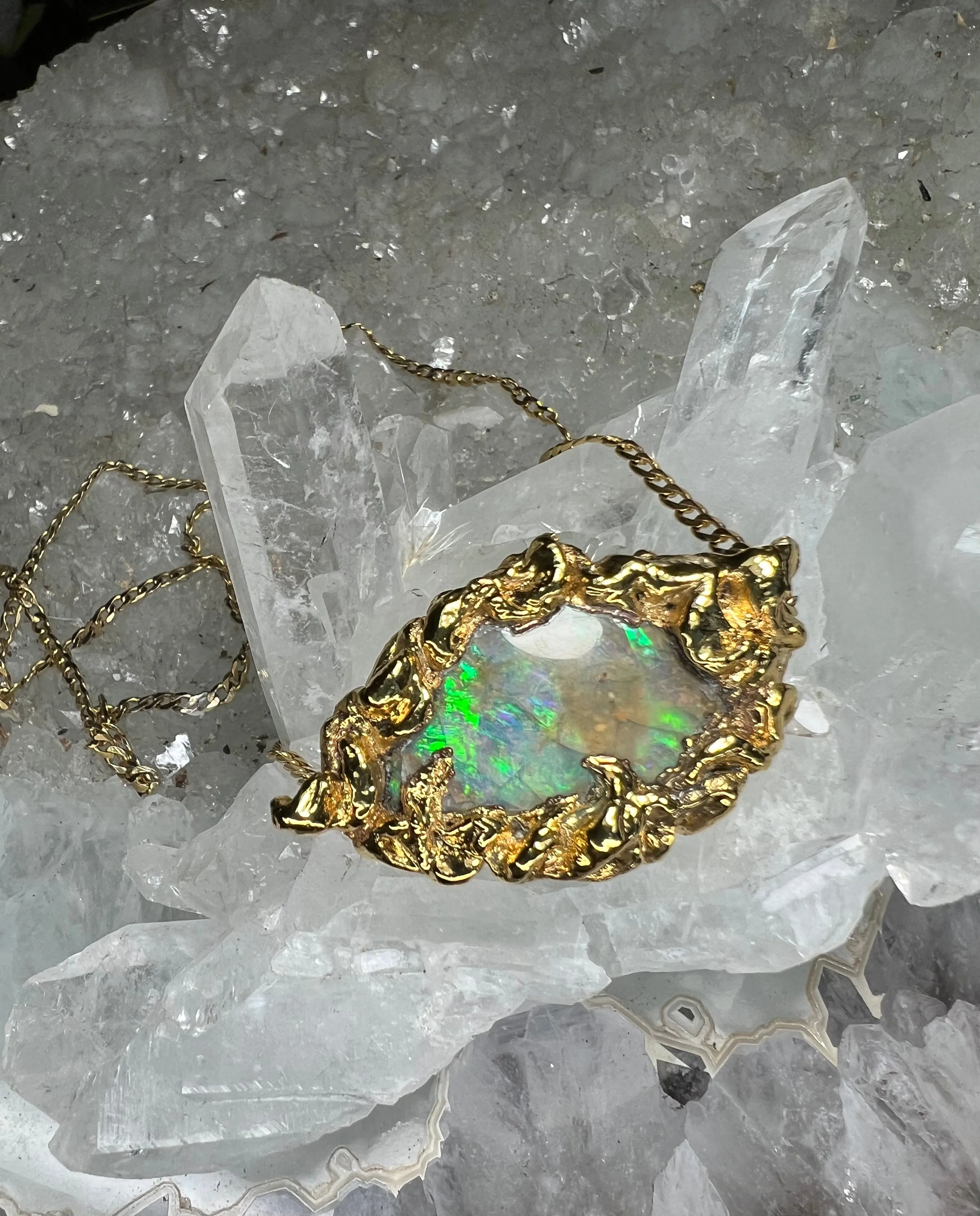 lightning BOULDER OPAL necklace