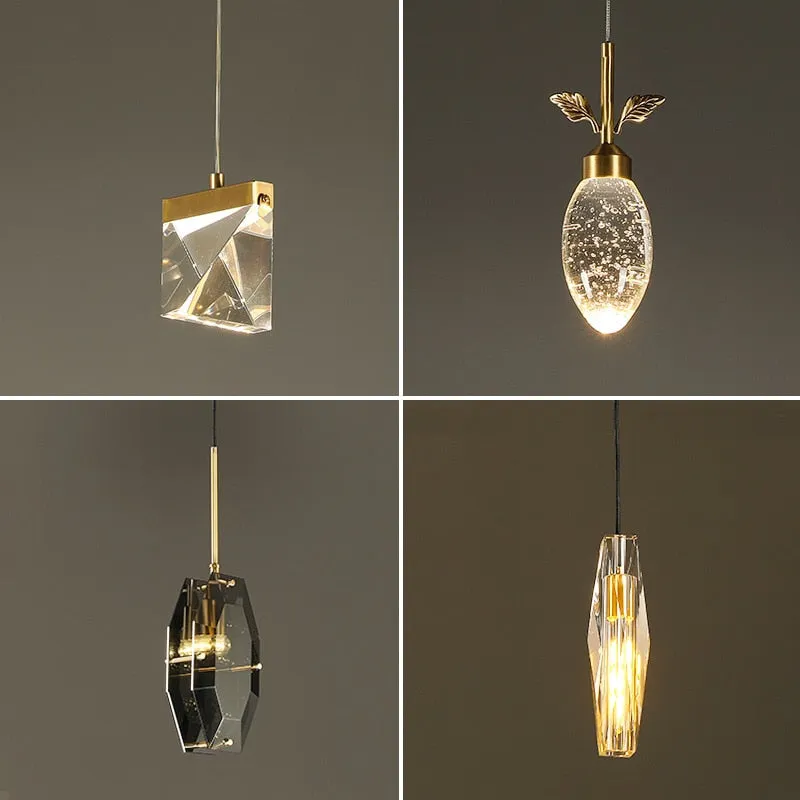 Luxury Lighting Diamond Shaped Crystal Pendant Lamp