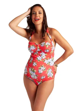 Maui Hibiscus Printed Maternity Swimsuit