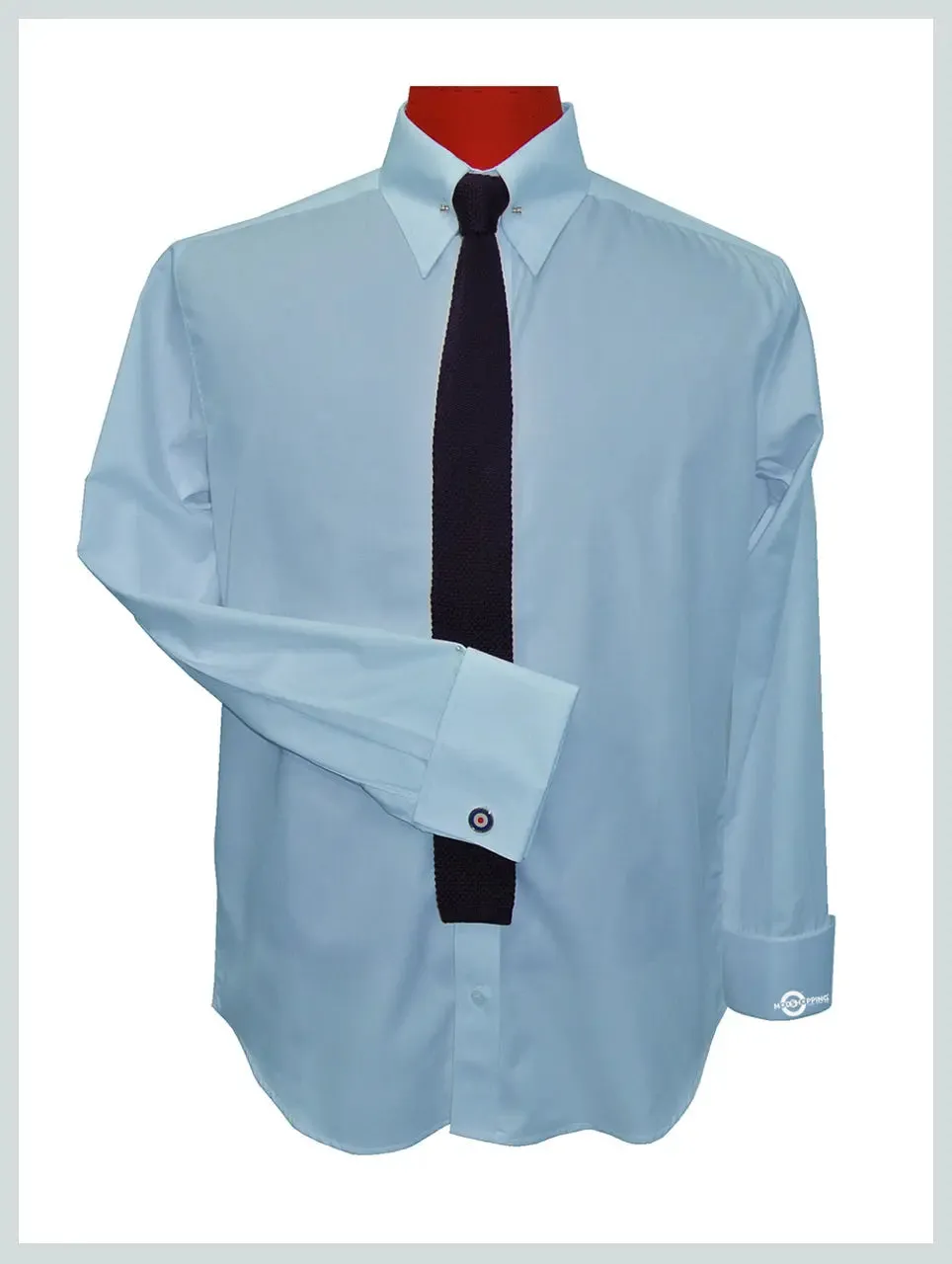 Men's Pin Collar Shirt - Light Sky Blue Pin Collar Shirt