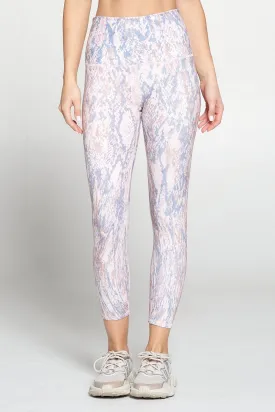 Mia - Blue/Pink Tie Dye Snake 7/8 Legging (High-Waist)