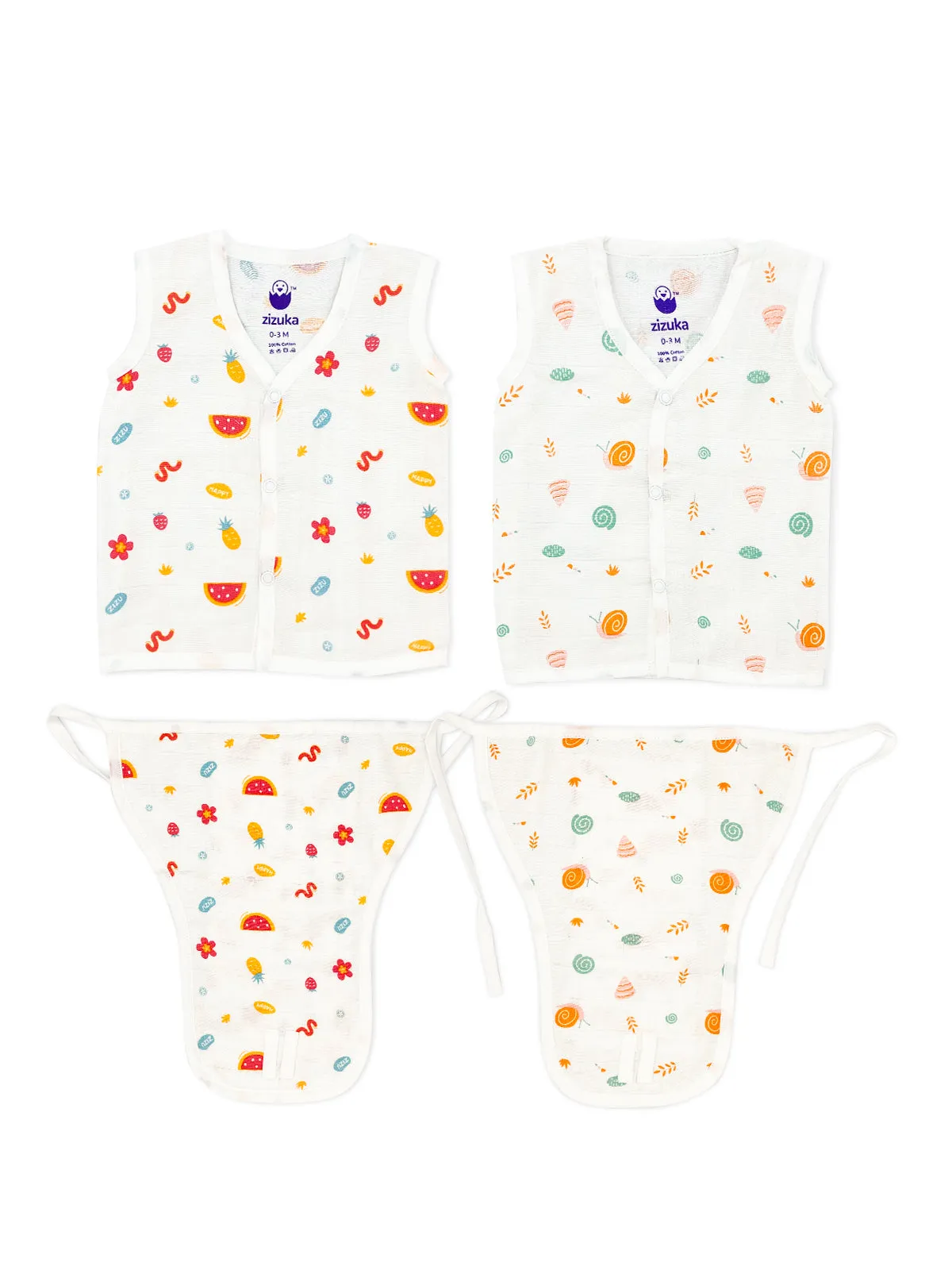 Muslin Jabla & Nappy -100% Cotton, soft Langot Jabla Set (Pack of 2)