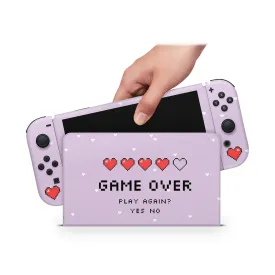 Nintendo Switch Oled Skin Decals - Game Over - Wrap Vinyl Sticker