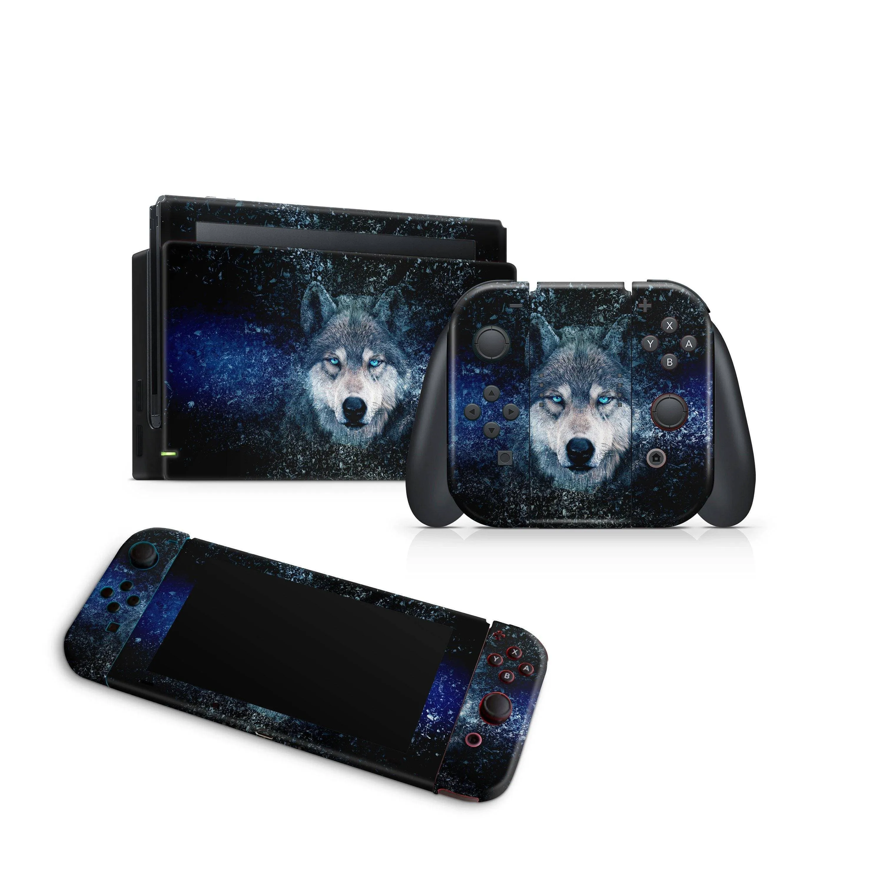 Nintendo Switch Skin Decals - Wolve Cobalt - Wrap Vinyl Sticker