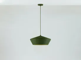 Olive green wide metal diner pendant