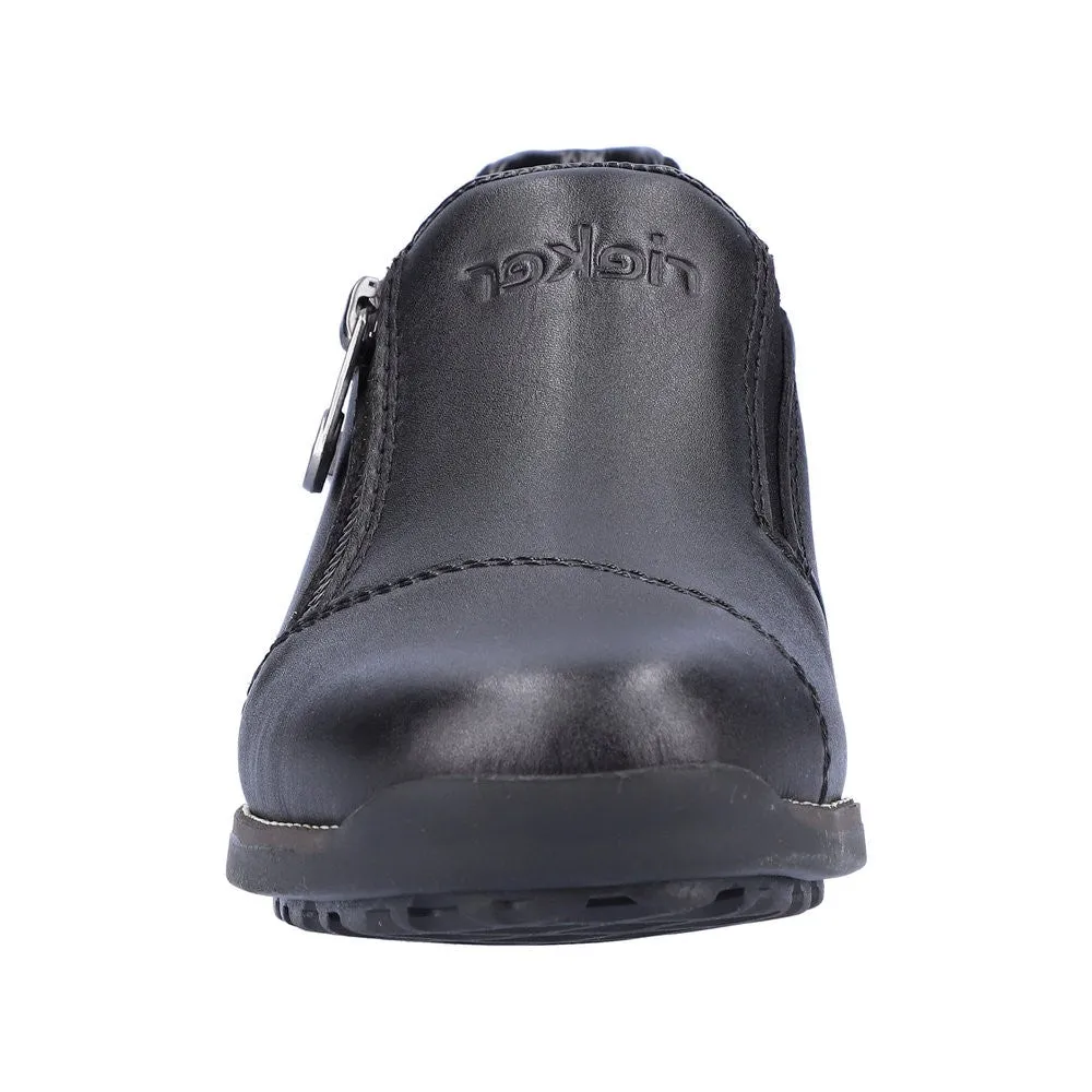 Pantofi casual, dama, RIEKER TEX ANTISTRESS, 44265-00 negru, piele naturala