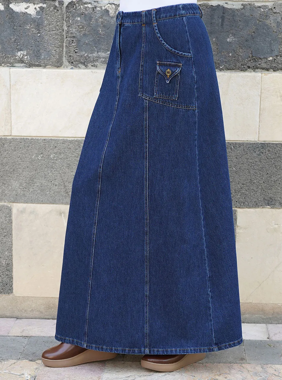 Patch Pocket Denim Skirt