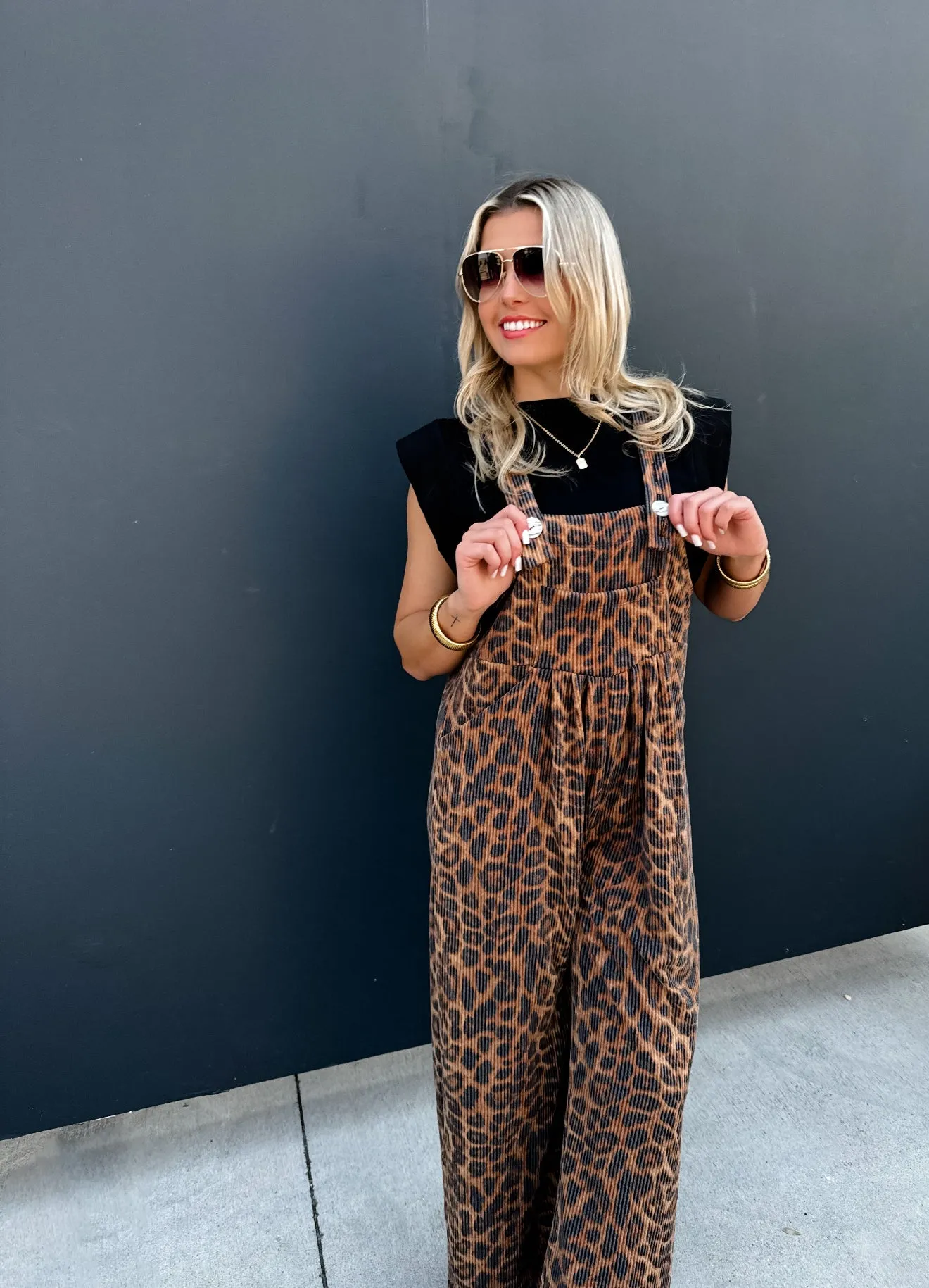 PRE-ORDER Cheetah & Solid Karli Boho Overalls