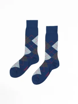 Royal Blue/Grey Argyle Socks