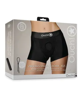 Shots Ouch Vibrating Strap On Boxer - Black Xs/s