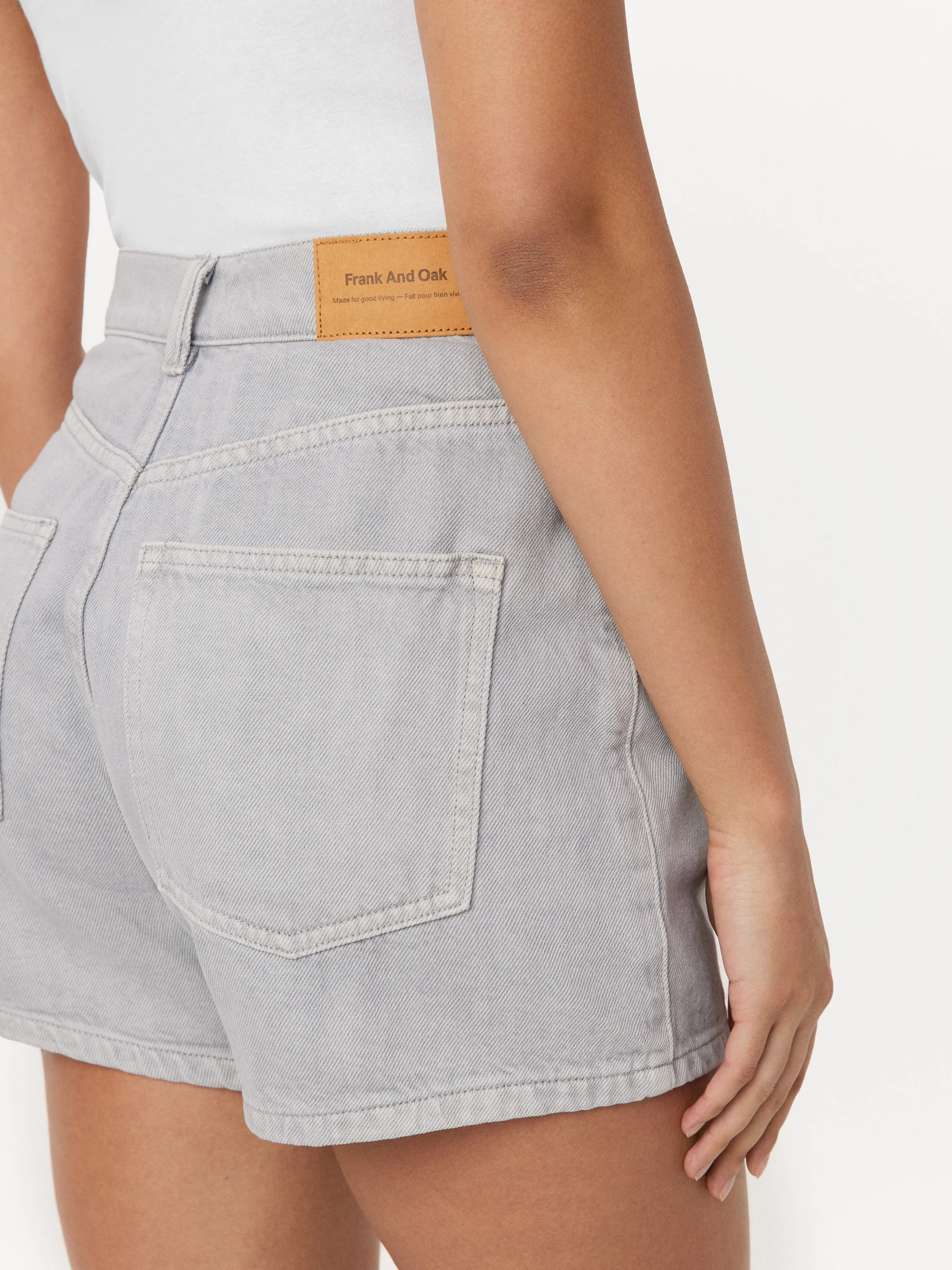 The Courtney Loose Denim Short in Vintage Grey