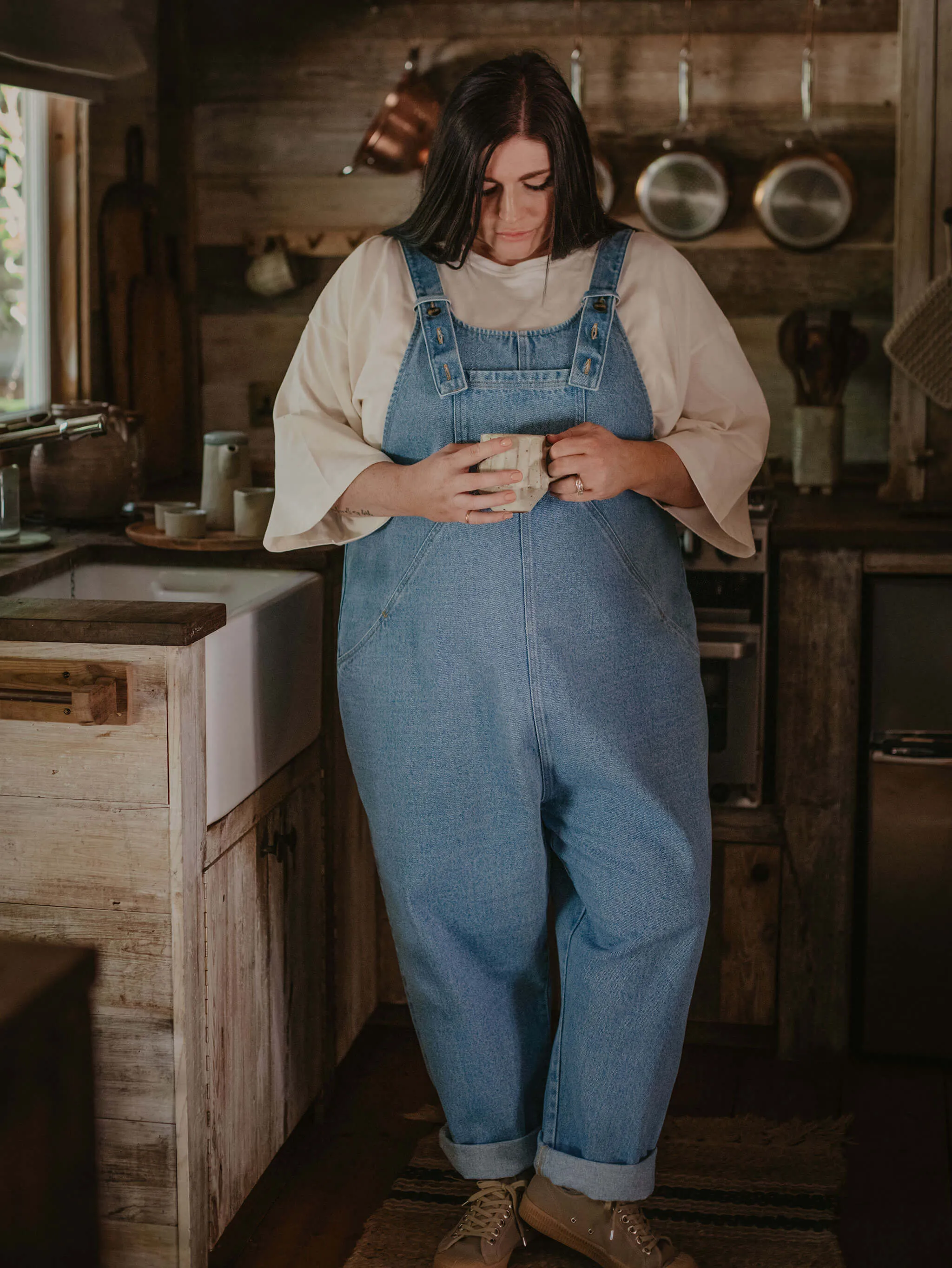 The Oversized Denim Dungaree -  Women's