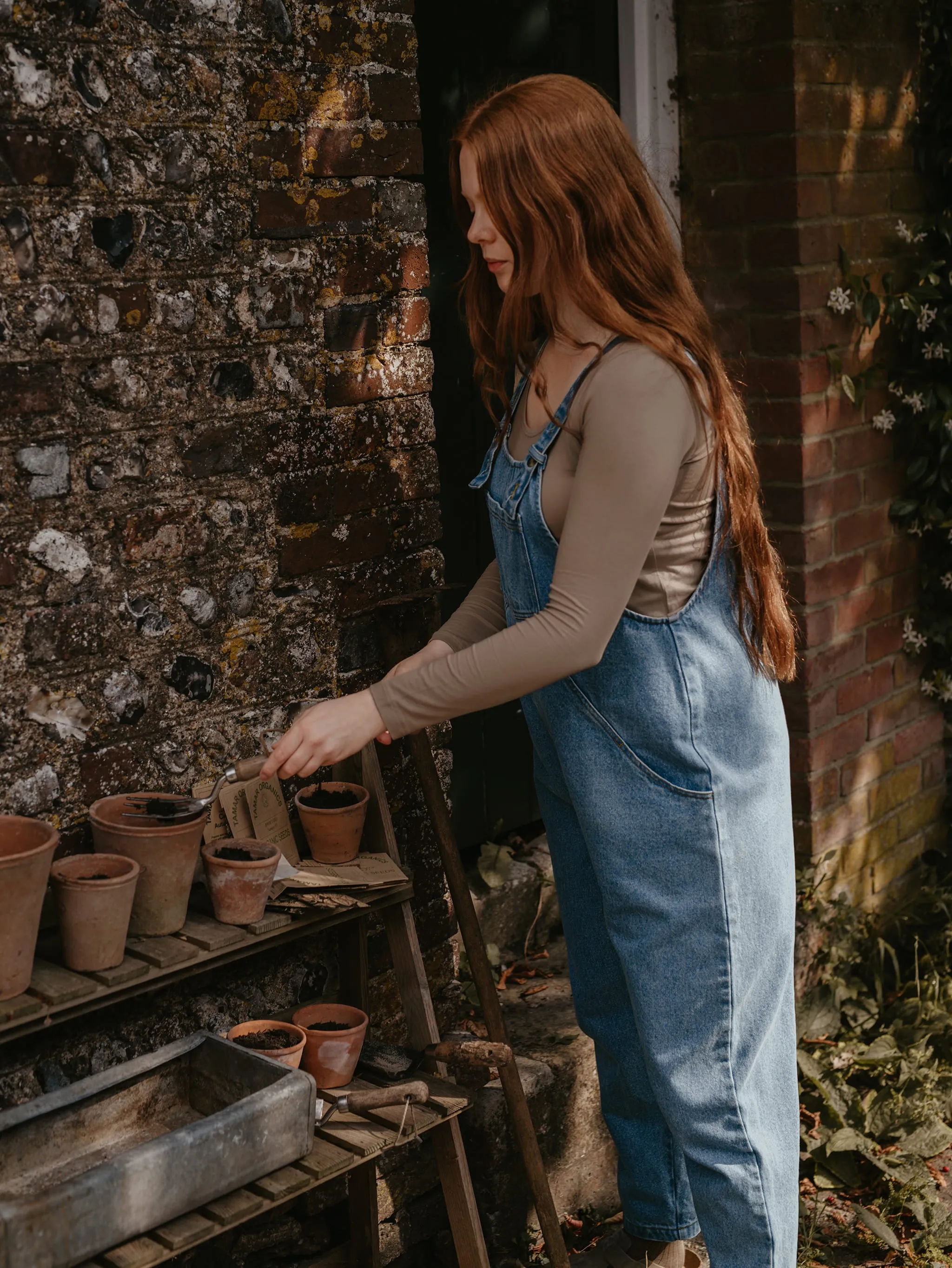 The Oversized Denim Dungaree -  Women's