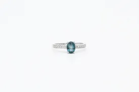 White Gold London Blue Topaz and Diamond Ring